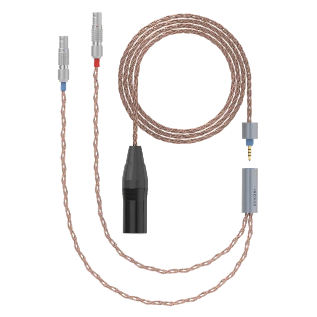 Dekoni Audio Ensemble 4-Pin XLR PCUHD Copper Cable with 2-Pin Lemo Utopia Headphone Connectors