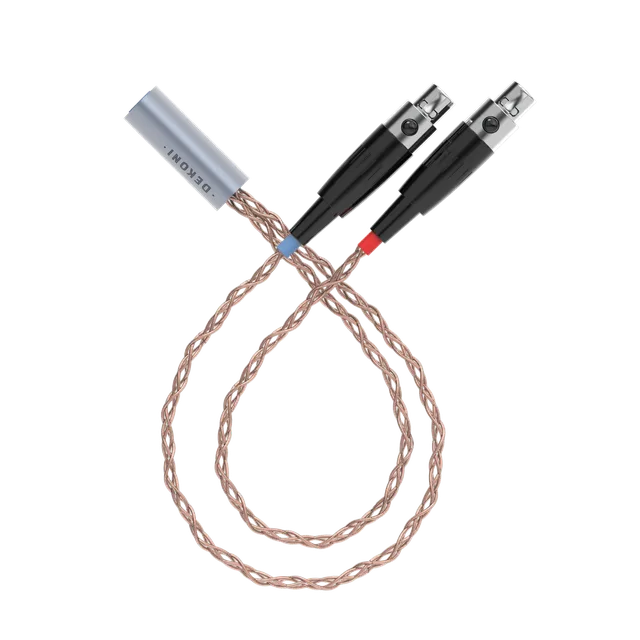Dekoni Audio Ensemble Mini 4-pin XLR plugs Braided PCUHD Y-Split