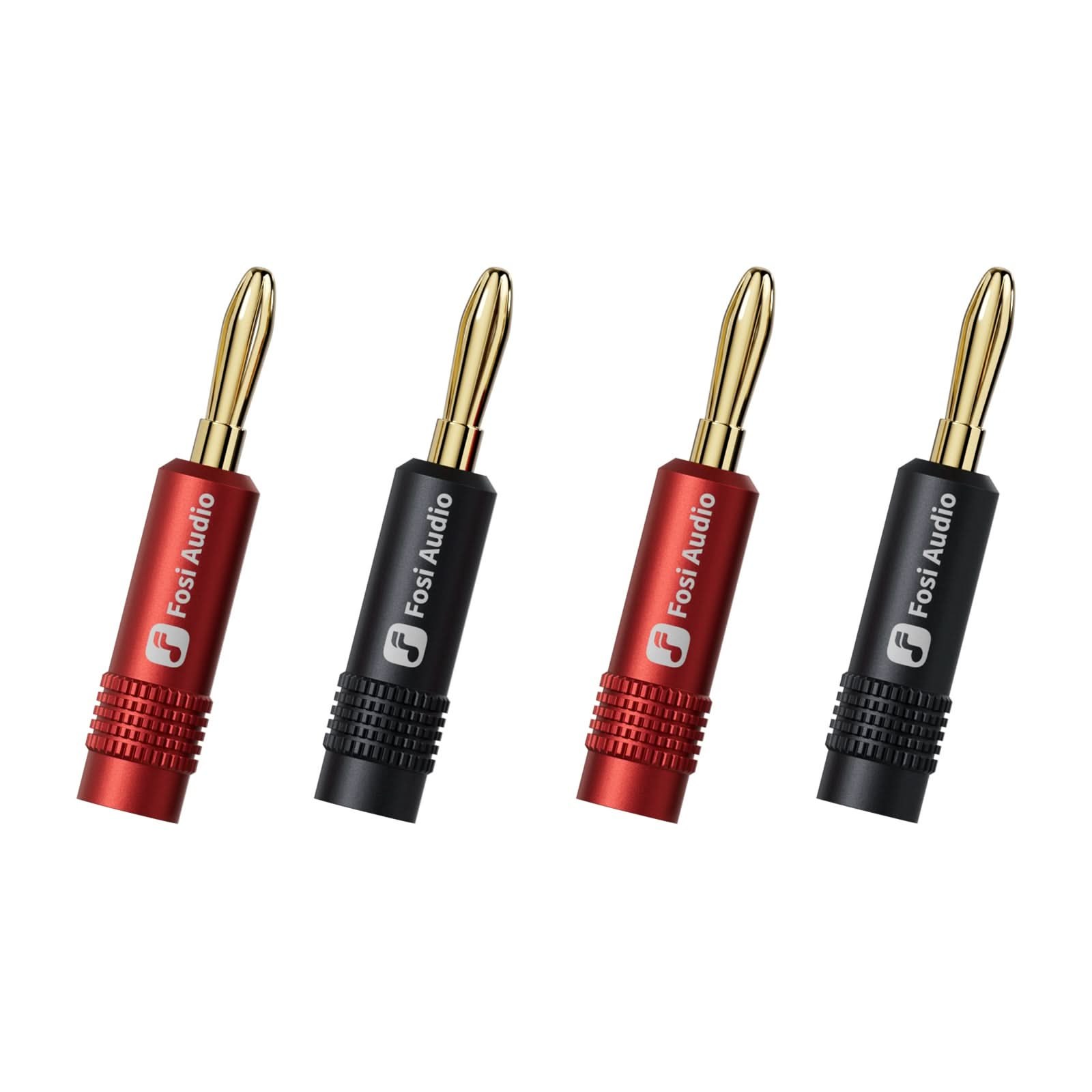 Fosi Audio Gold-Plated Banana Plugs, 4-Pack