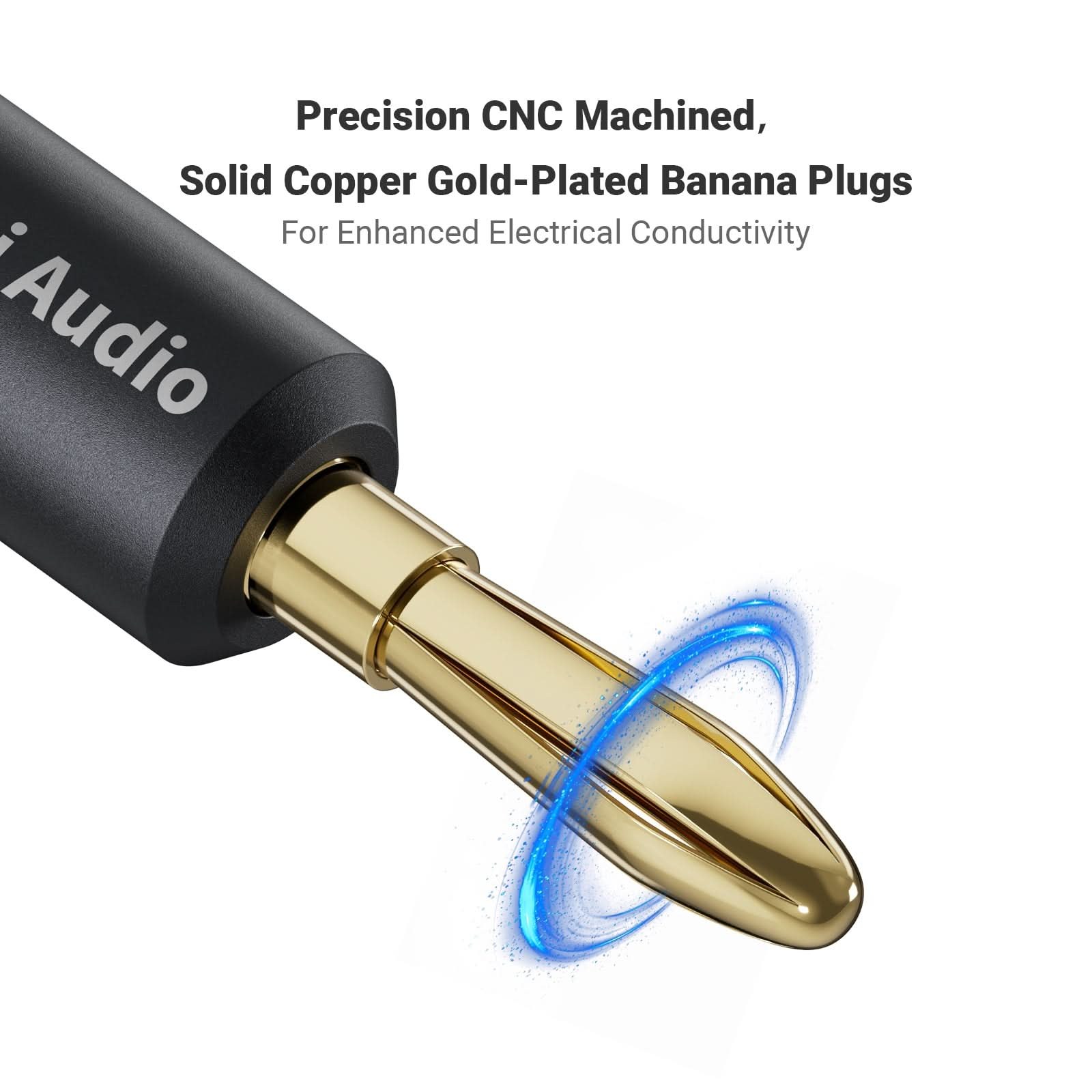 Fosi Audio Gold-Plated Banana Plugs, 4-Pack gallery 3