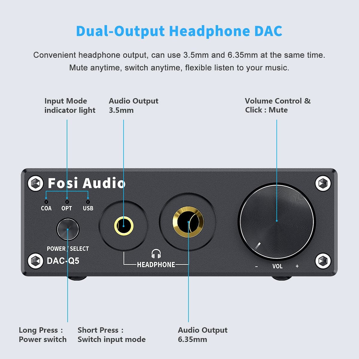 Fosi Audio Q5 DAC/Headphone Amp gallery 3