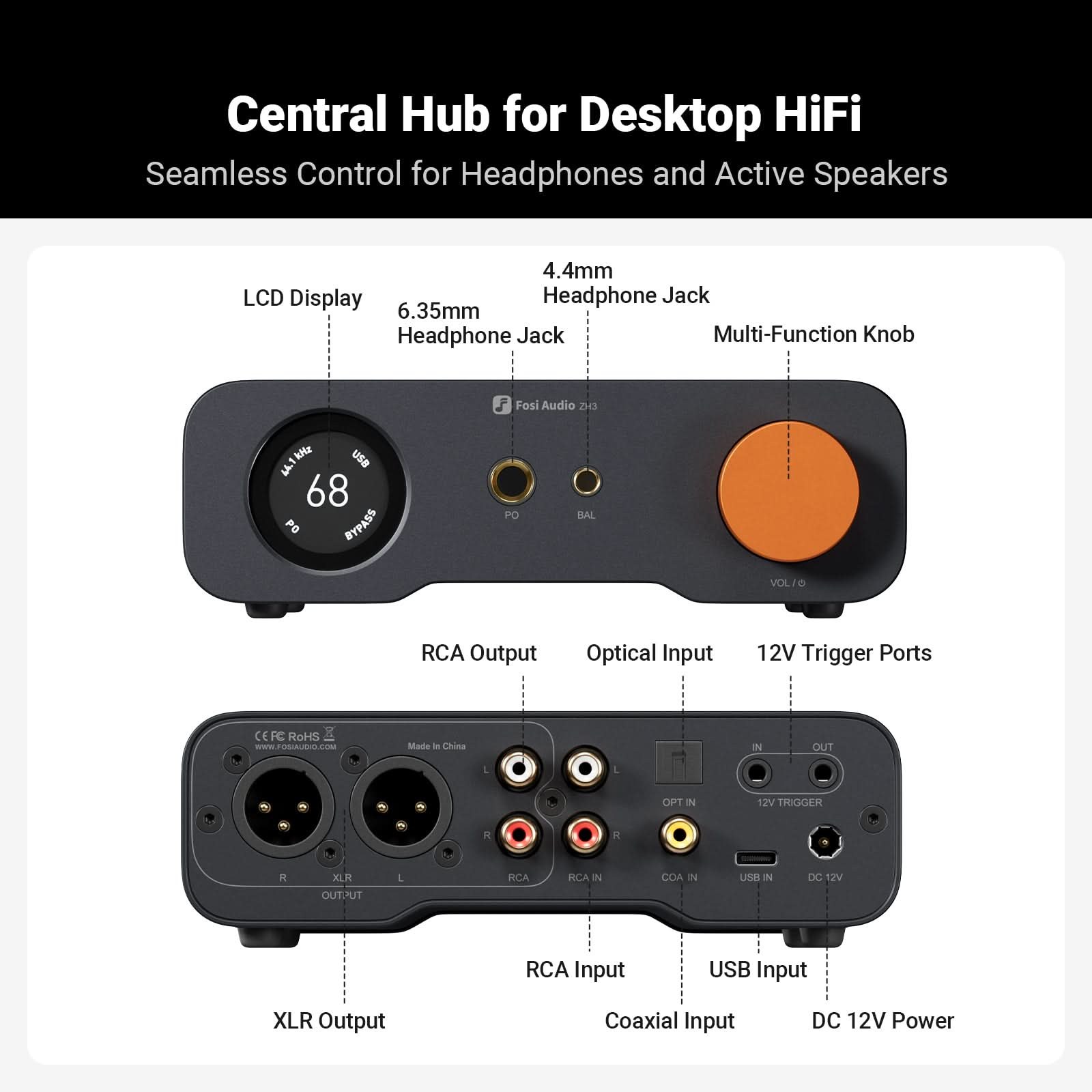 Fosi Audio ZH3 Balanced DAC/Headphone Amp/Preamp gallery 3