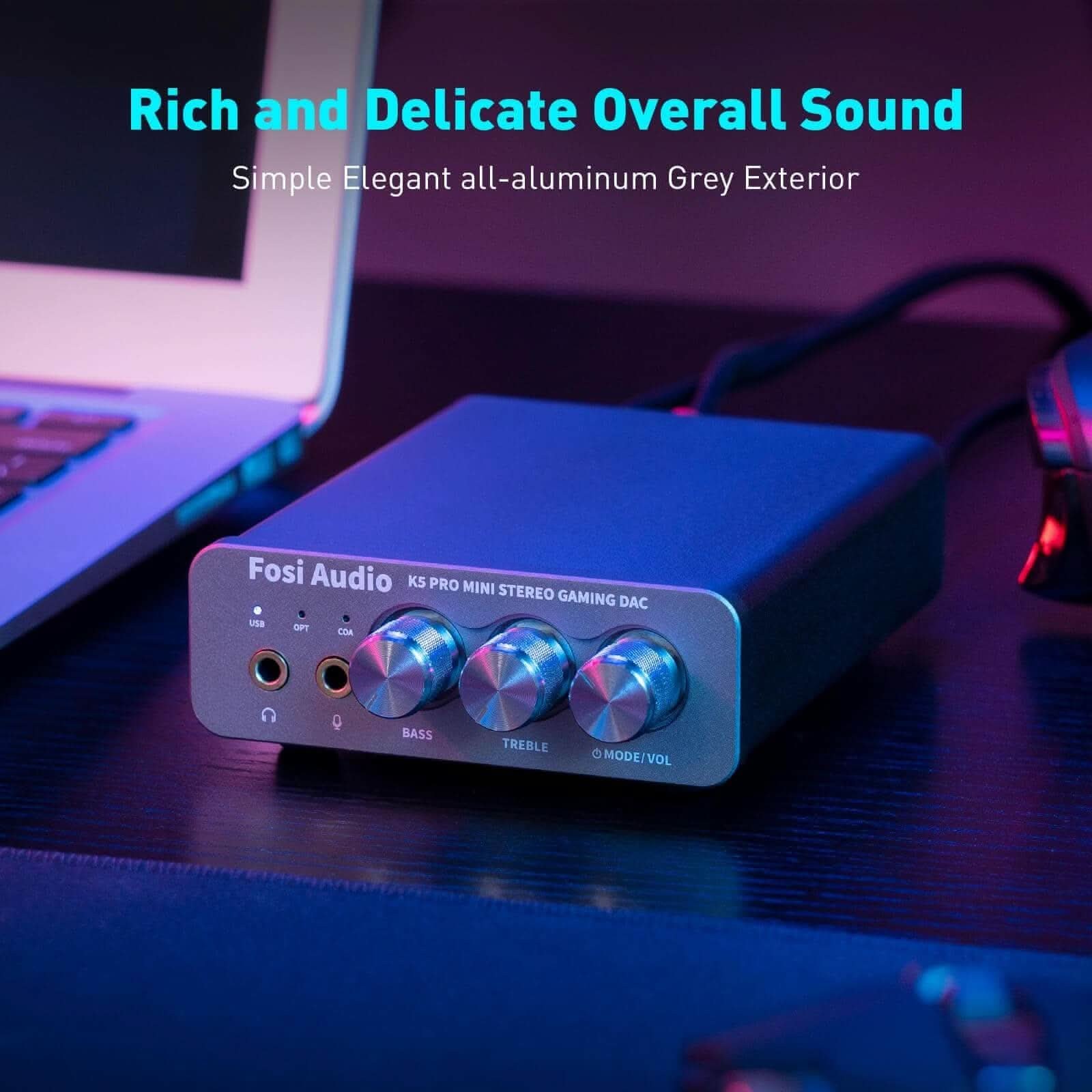 Fosi Audio K5 Pro Gaming DAC/Headphone Amp gallery 4