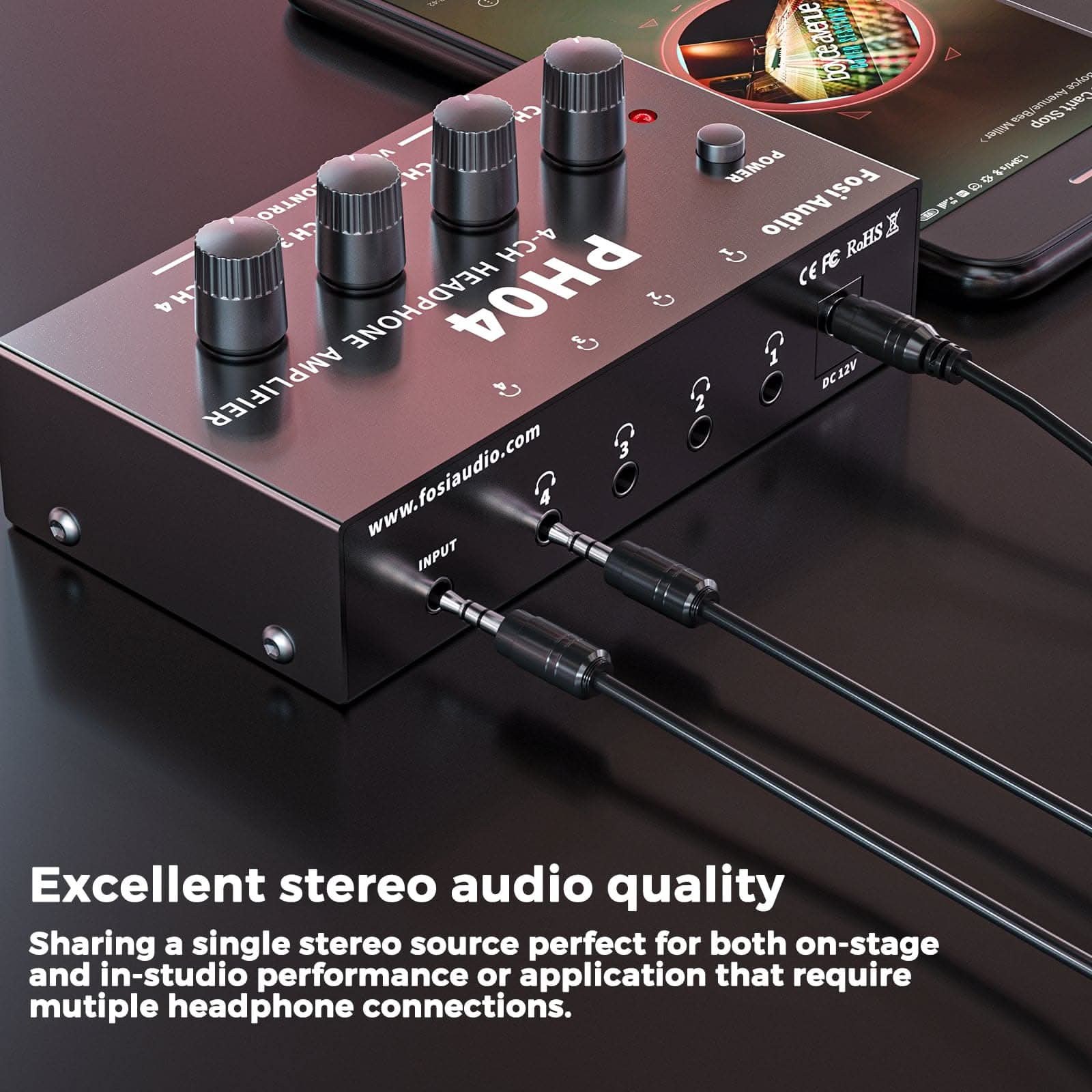 Fosi Audio PH04 4-Channel Headphone Amp/Splitter gallery 2