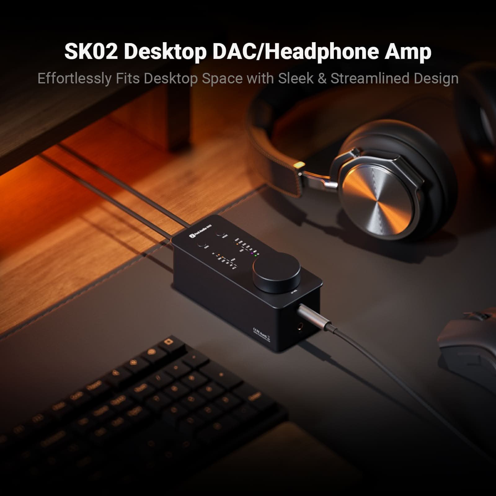 Fosi Audio SK02 Headphone Amp, Orange gallery 2