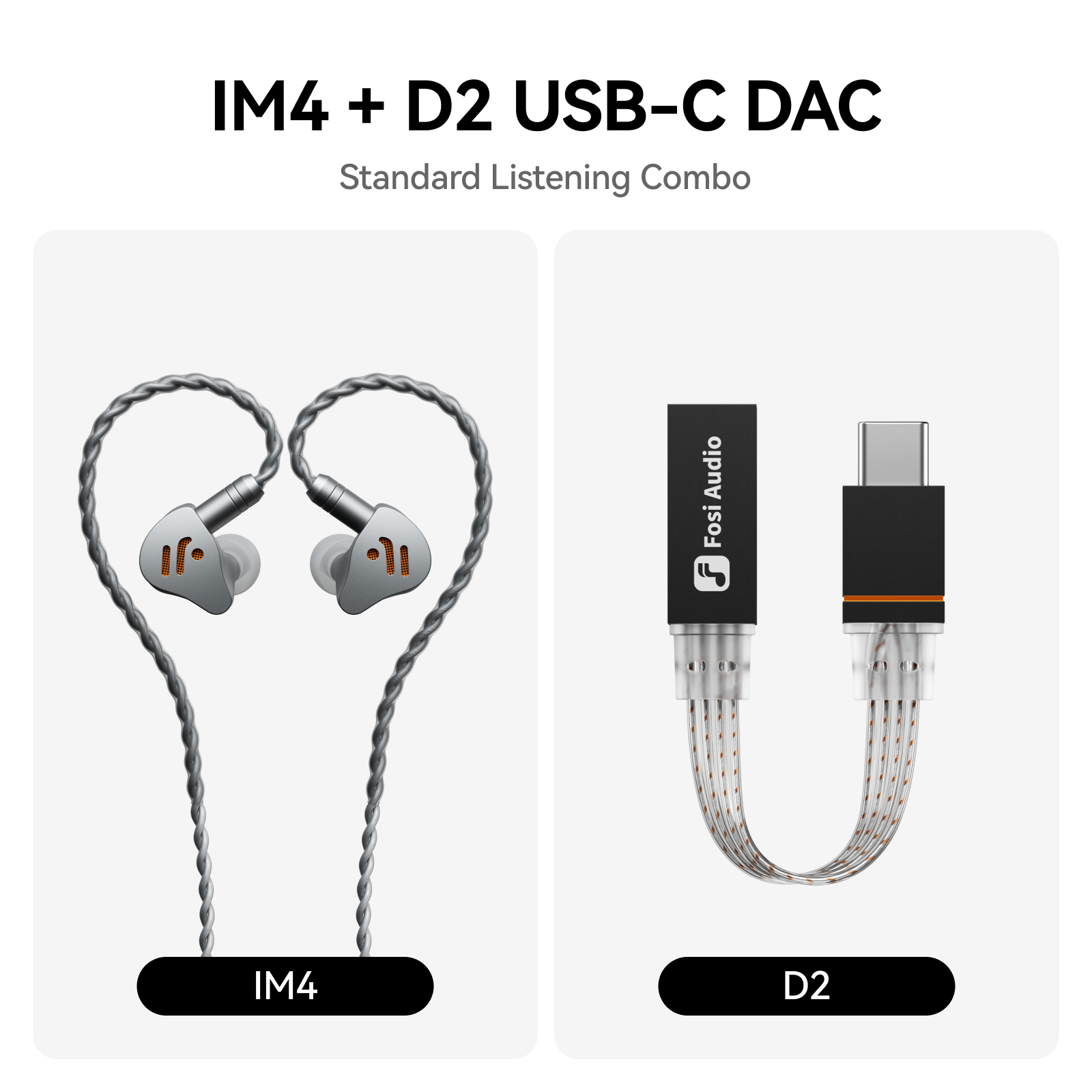 Fosi Audio IM4 In-Ear Monitors, Silver gallery 8