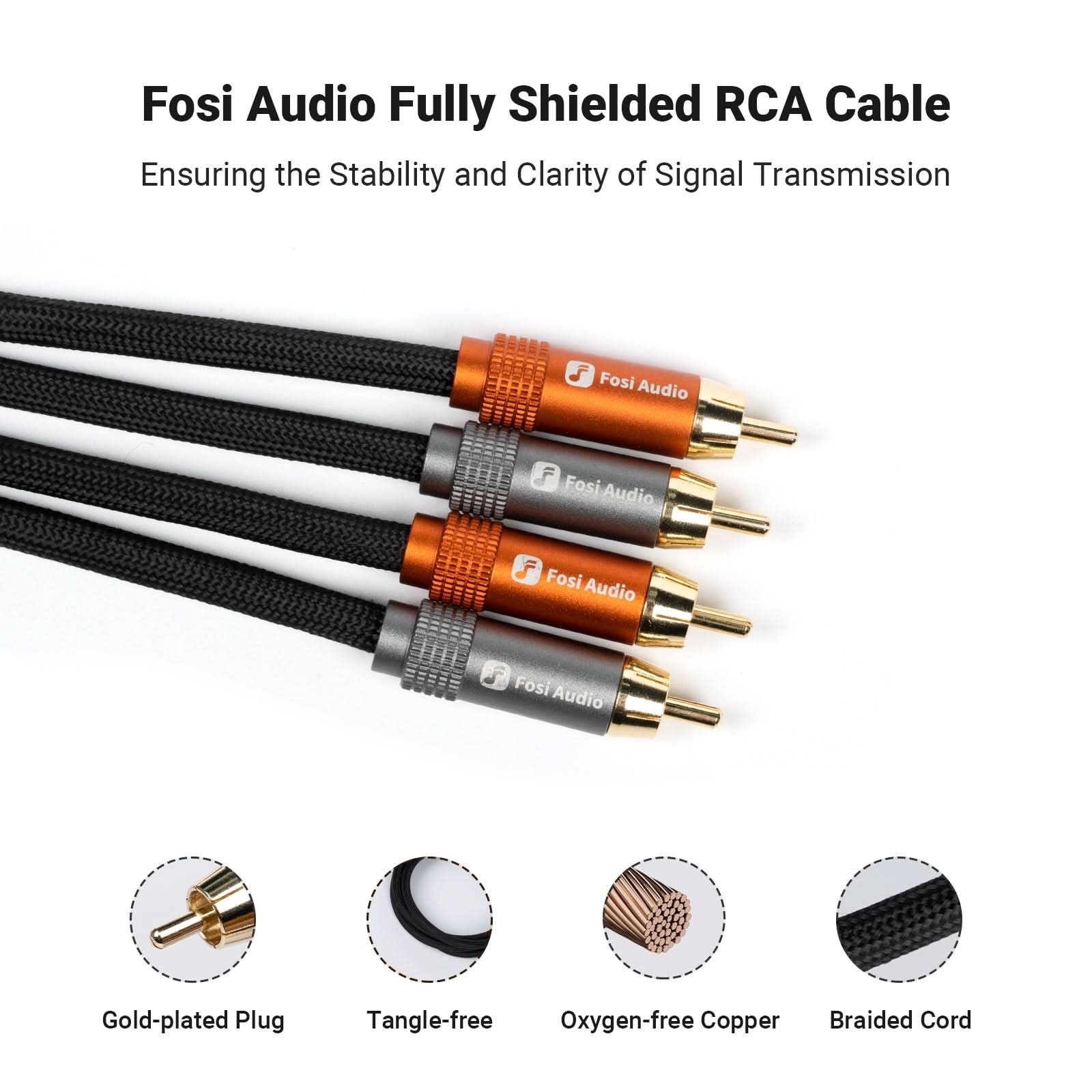 Fosi Audio 2-RCA Stereo Cable, 1.2m gallery 3