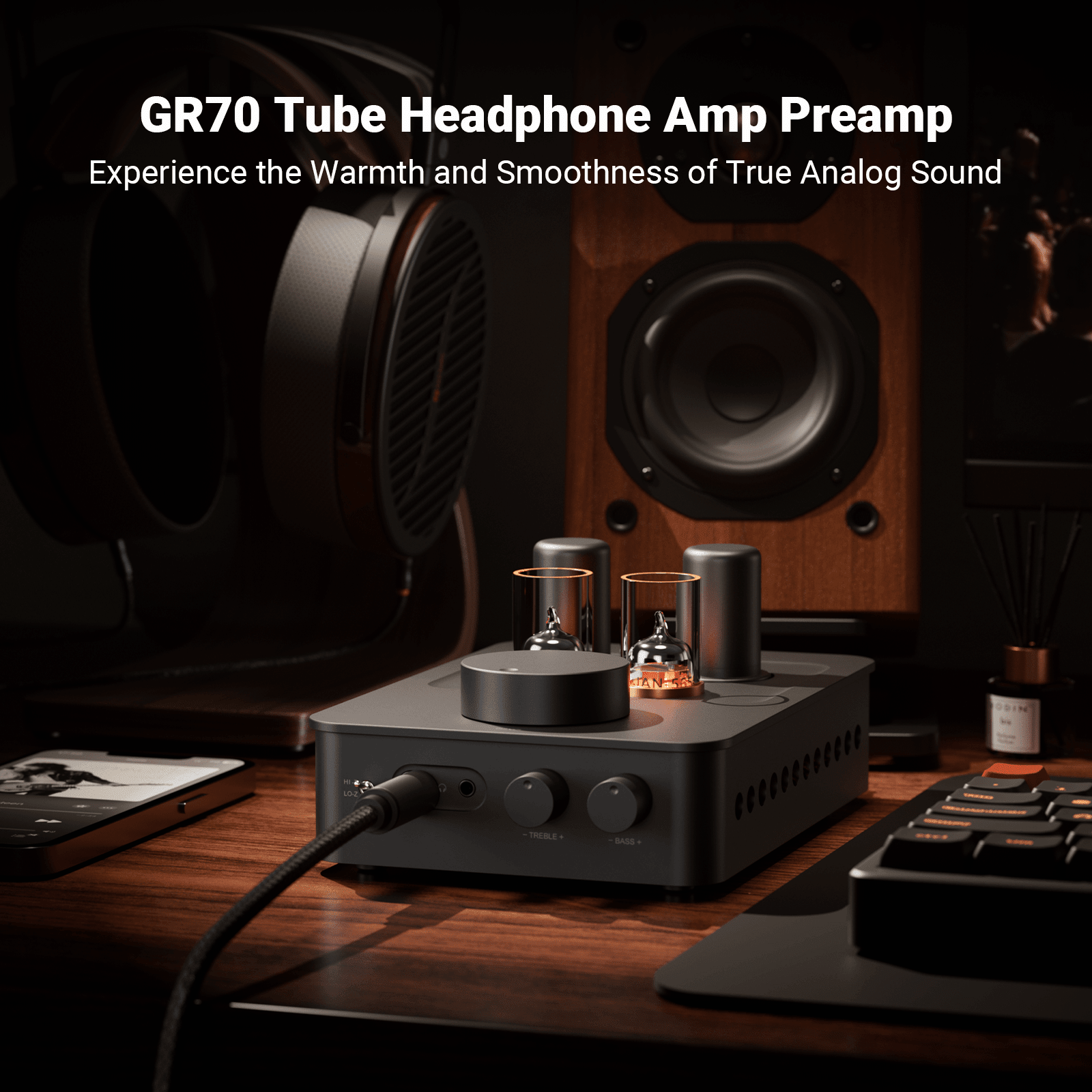 Fosi Audio GR70 Tube Headphone Amp/Preamp, Orange gallery 1