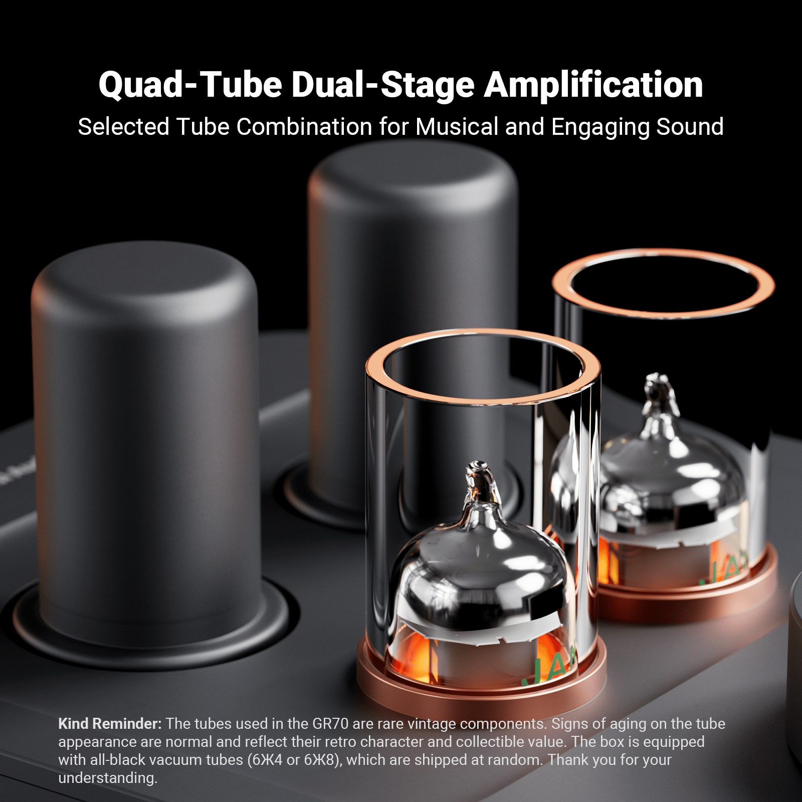 Fosi Audio GR70 Tube Headphone Amp/Preamp, Orange gallery 2