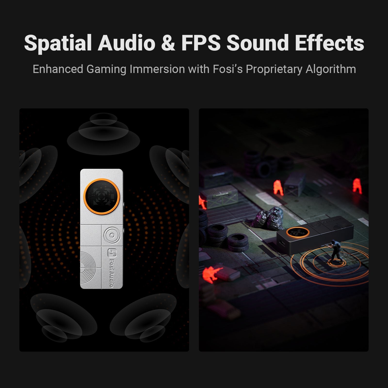 Fosi Audio DS3 Mini USB DAC/Headphone Amp, Silver gallery 3