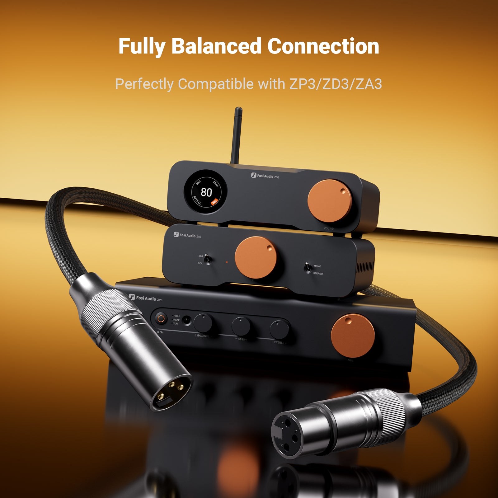 Fosi Audio XLR Cable Pair, 1.2m gallery 3