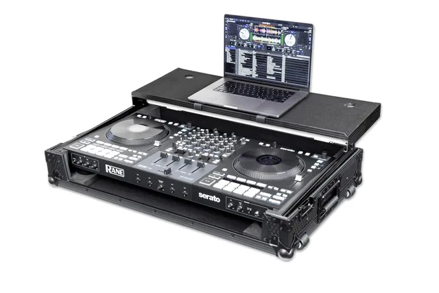Headliner Pitch Black Flight Case for Performer & Four w/ Laptop Platform & Wheels