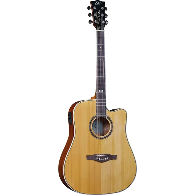 Eko NXT D100ce Dreadnought Cutaway Acoustic-Electric Guitar – Natural
