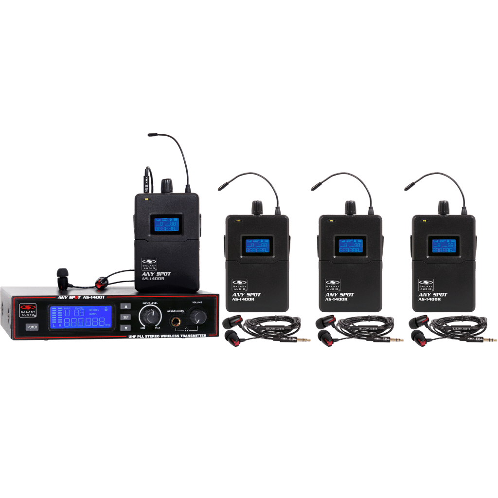 Galaxy Audio AS-1400-4P — 275 Channel Stereo Wireless Personal In-Ear Monitor System