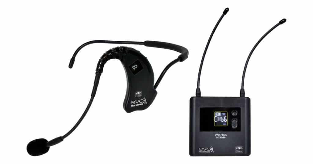 Galaxy Audio EVO-ED4 — Water/Sweat Resistant Cableless Headset Mic & Pocket-Sized Wireless Receiver Mic System