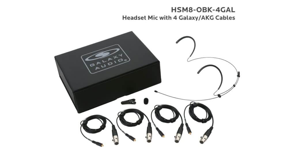 Galaxy Audio HSM8-OBK-4GAL — Inconspicuous Dual Ear Headset Mic