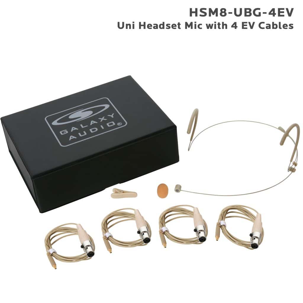 Galaxy Audio HSM8-UBG-4EV — Inconspicuous Dual Ear Headset Mic