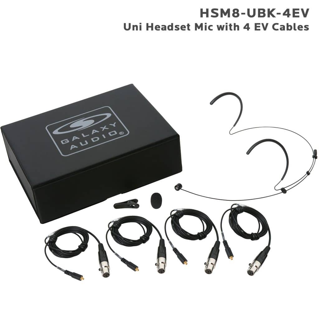 Galaxy Audio HSM8-UBK-4EV — Inconspicuous Dual Ear Headset Mic