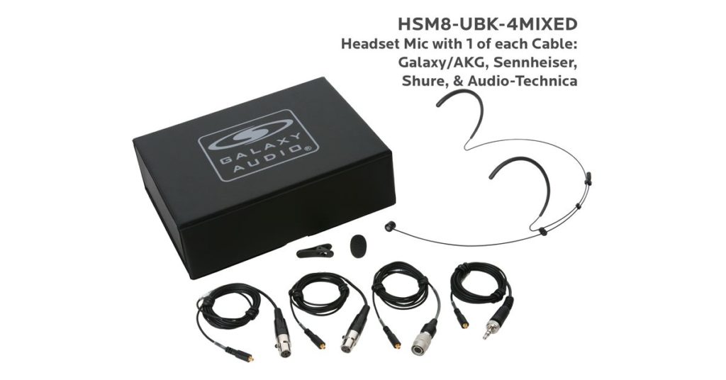 Galaxy Audio HSM8-UBK-4MIXED — Inconspicuous Dual Ear Headset Mic