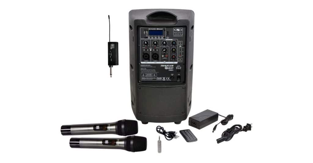Galaxy Audio TQ8X-GTU-HHP5AB — Traveler Quest 8X Economical Portable Rechargeable PA Speaker System