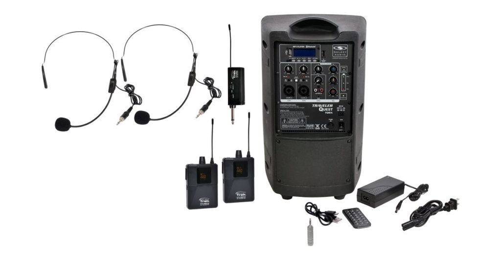Galaxy Audio TQ8X-GTU-SSP5AB — Traveler Quest 8X Economical Portable Rechargeable PA Speaker System