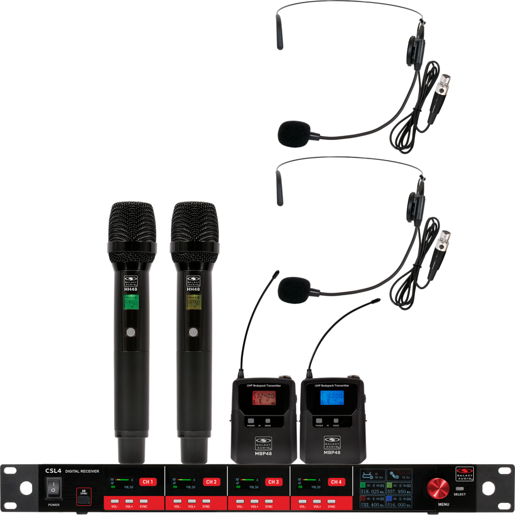 Galaxy Audio CSL4-HHSSM — Quad-Channel Digital UHF Wireless Microphone System | CSL4