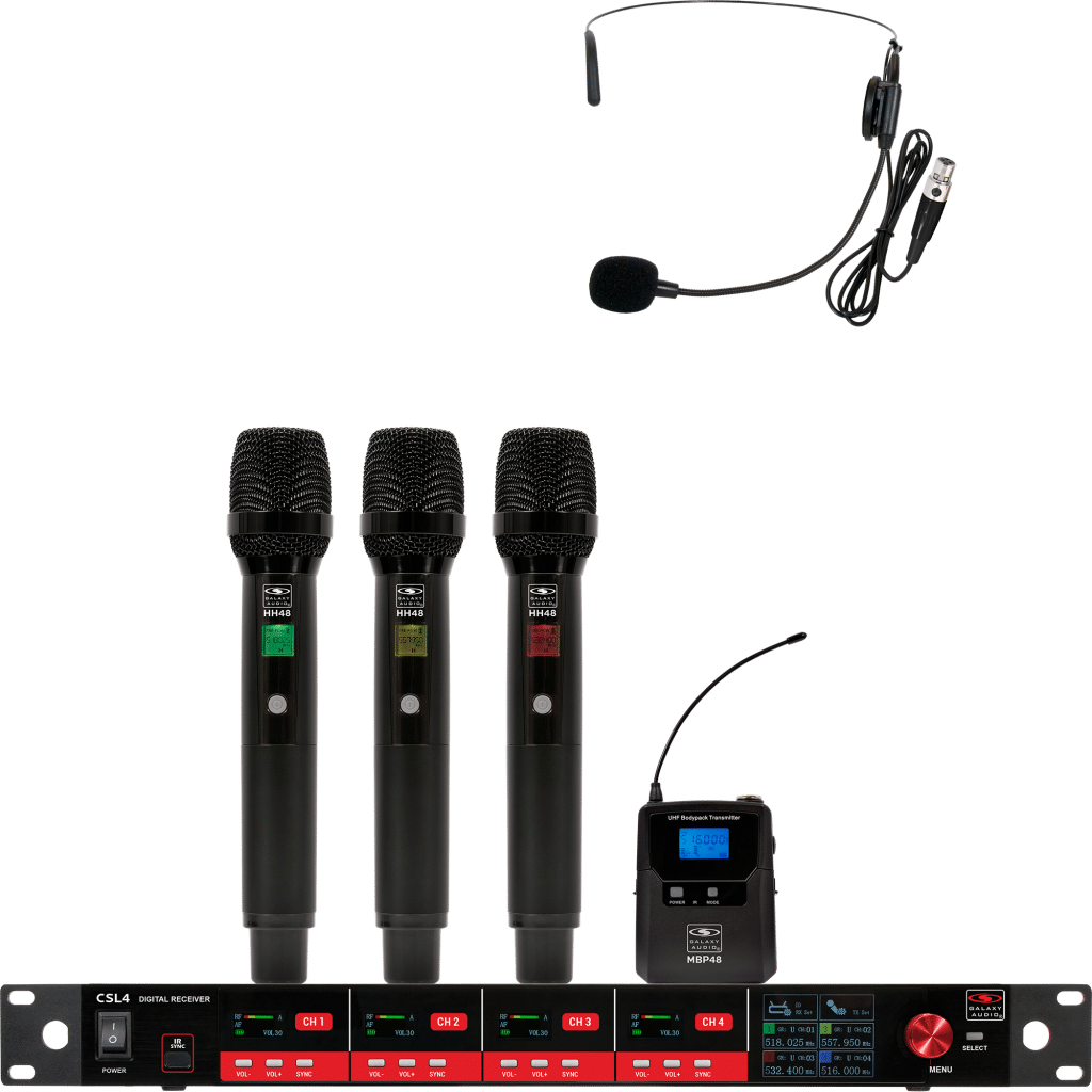 Galaxy Audio CSL4-HHHSM — Quad-Channel Digital UHF Wireless Microphone System | CSL4