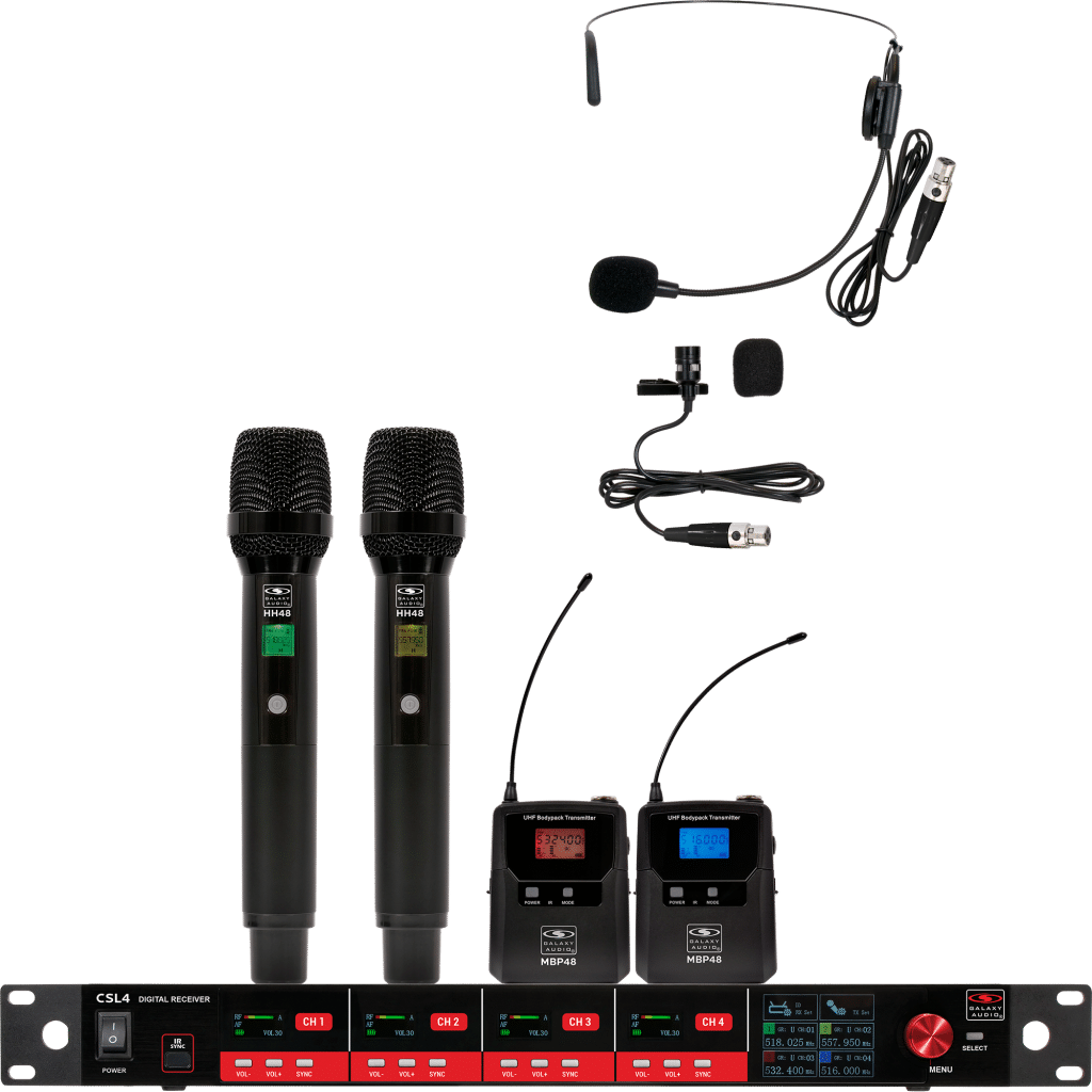 Galaxy Audio CSL4-HBBBM — Quad-Channel Digital UHF Wireless Microphone System | CSL4