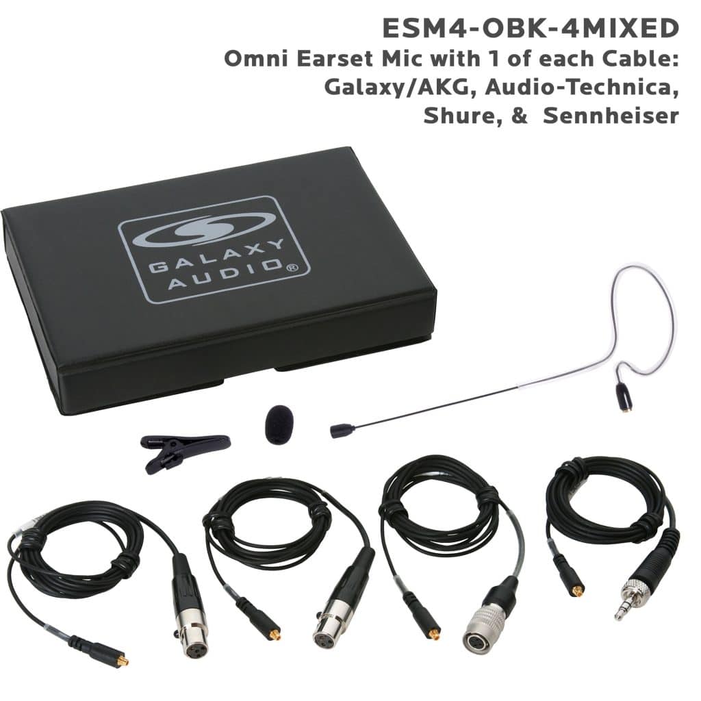 Galaxy Audio ESM4-OBK-4MIXED — Economical Single Ear Headset Microphone