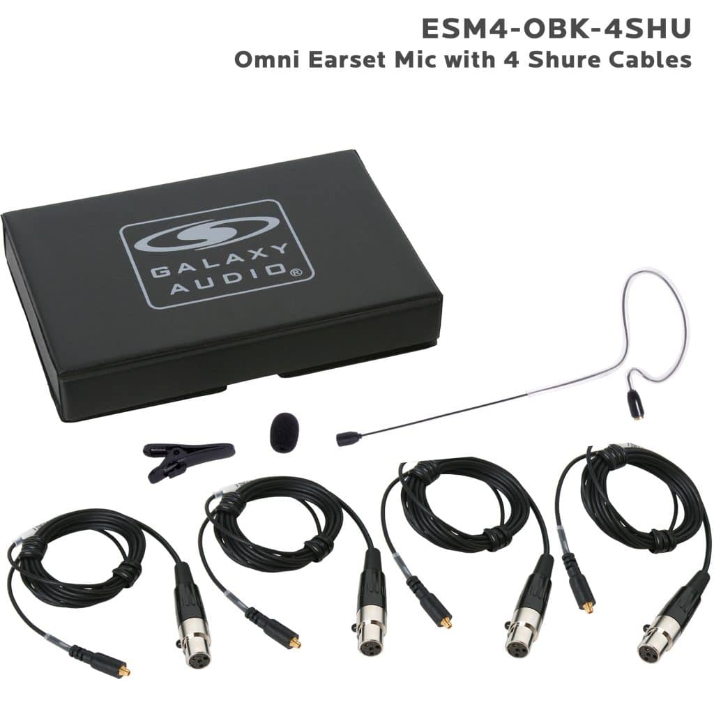 Galaxy Audio ESM4-OBK-4SHU — Economical Single Ear Headset Microphone
