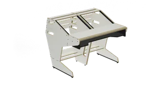 Sessiondesk QUINTAV 2.0 Studio Desk with KEY small Keyboard Drawer - 70s White