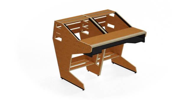 Sessiondesk QUINTAV 2.0 Studio Desk with KEY small Keyboard Drawer - 60s Brown