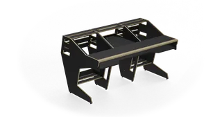 Sessiondesk OKTAV 2.0 Studio Desk with KEY big Keyboard Drawer - 90s Black