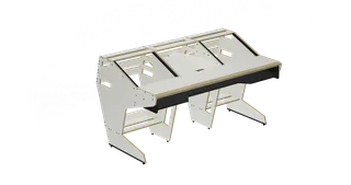 Sessiondesk OKTAV 2.0 Studio Desk with KEY big Keyboard Drawer - 70s White