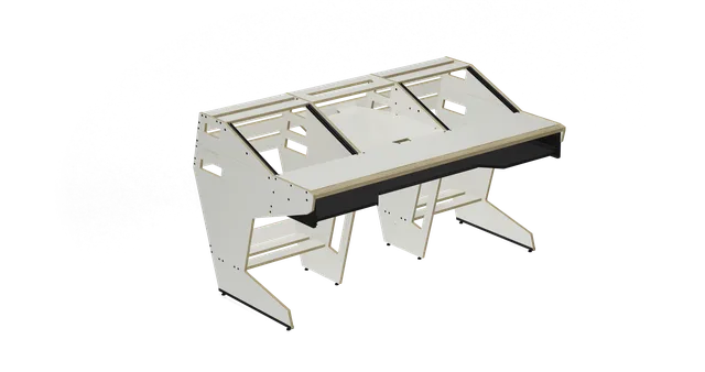 Sessiondesk OKTAV 2.0 Studio Desk with KEY big Keyboard Drawer - 70s White