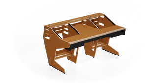 Sessiondesk OKTAV 2.0 Studio Desk with KEY big Keyboard Drawer - 60s Brown