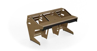Sessiondesk OKTAV 2.0 Studio Desk with KEY big Keyboard Drawer - 50s Brown