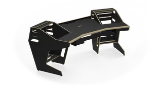 Sessiondesk GUSTAV 2.0 Studio Desk with KEY medium Keyboard Drawer - 90s Black