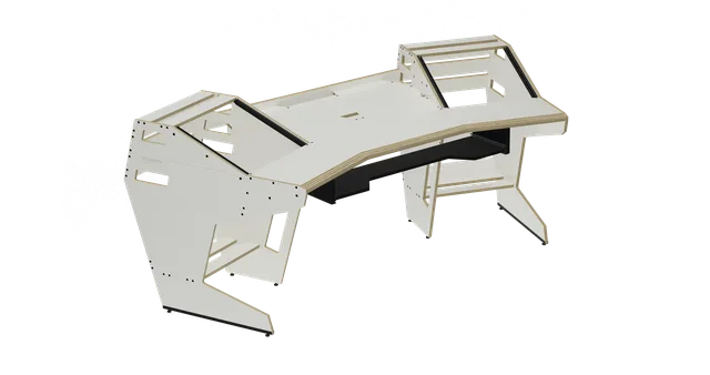 Sessiondesk GUSTAV 2.0 Studio Desk with KEY medium Keyboard Drawer - 70s White