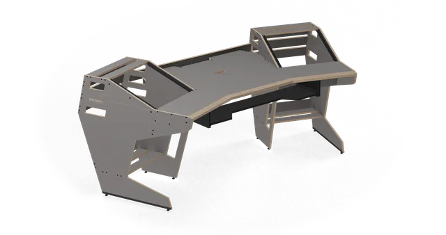 Sessiondesk GUSTAV 2.0 Studio Desk with KEY medium Keyboard Drawer - 80s Grey