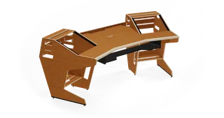 Sessiondesk GUSTAV 2.0 Studio Desk with KEY medium Keyboard Drawer - 60s Brown
